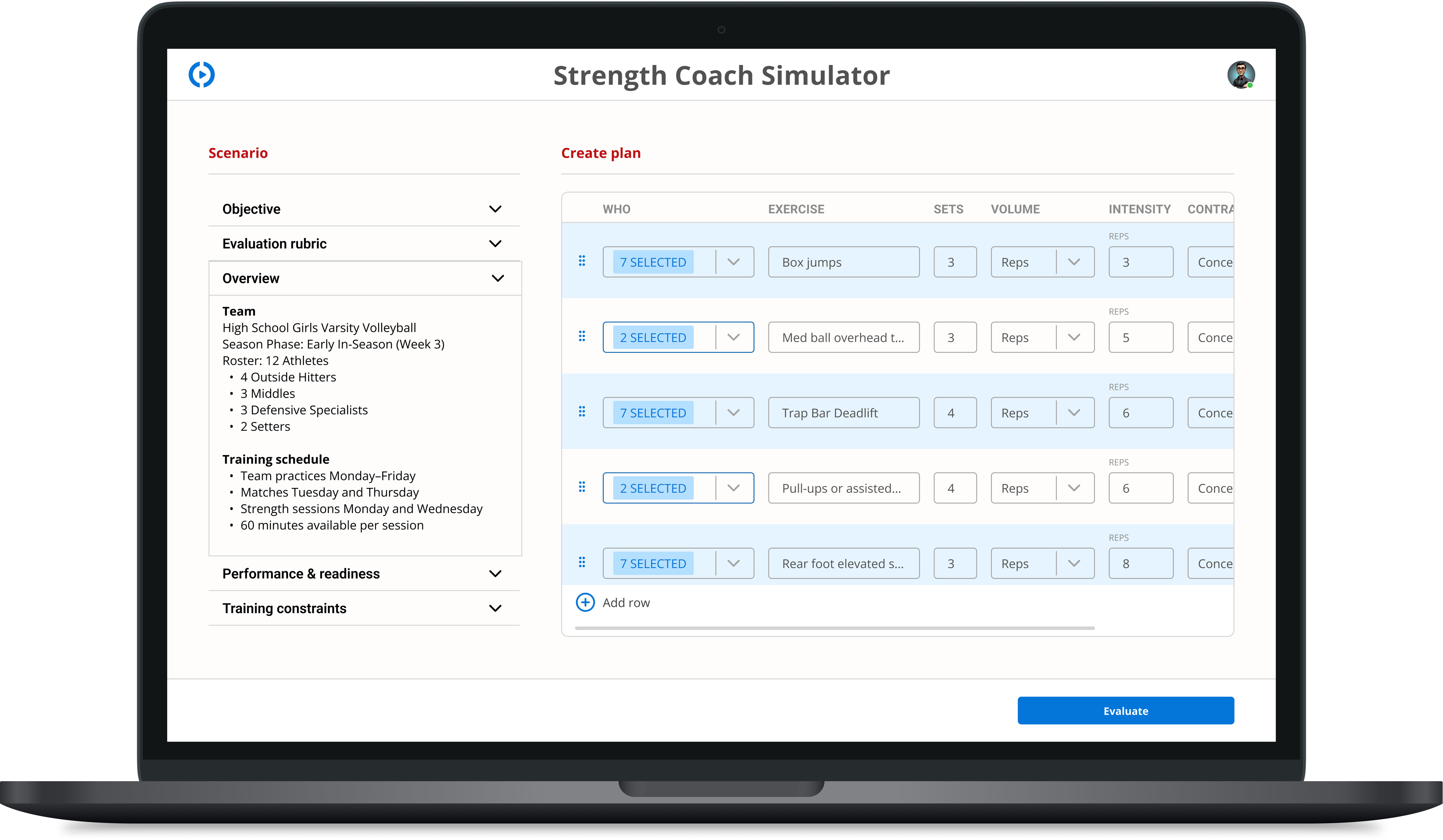 Strength Coach Simulator app screenshot